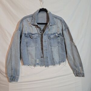 Distressed Light Blue Denim Jacket
